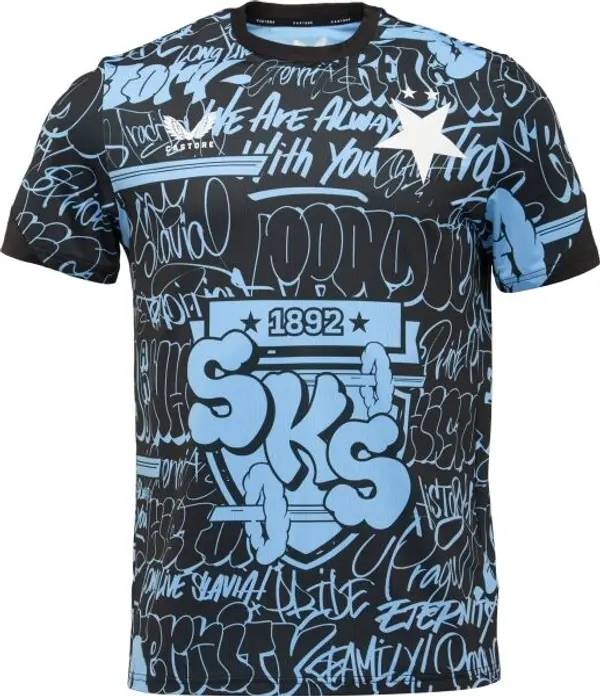 CASTORE CASTORE SLAVIA PRAGUE PRE MATCH SS TEE Мъжка спортна тениска, черно, размер