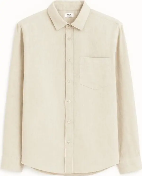 CELIO CELIO DAFLIX Мъжка ленена риза, бежово, размер