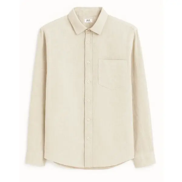 CELIO CELIO DAFLIX Мъжка ленена риза, бежово, размер