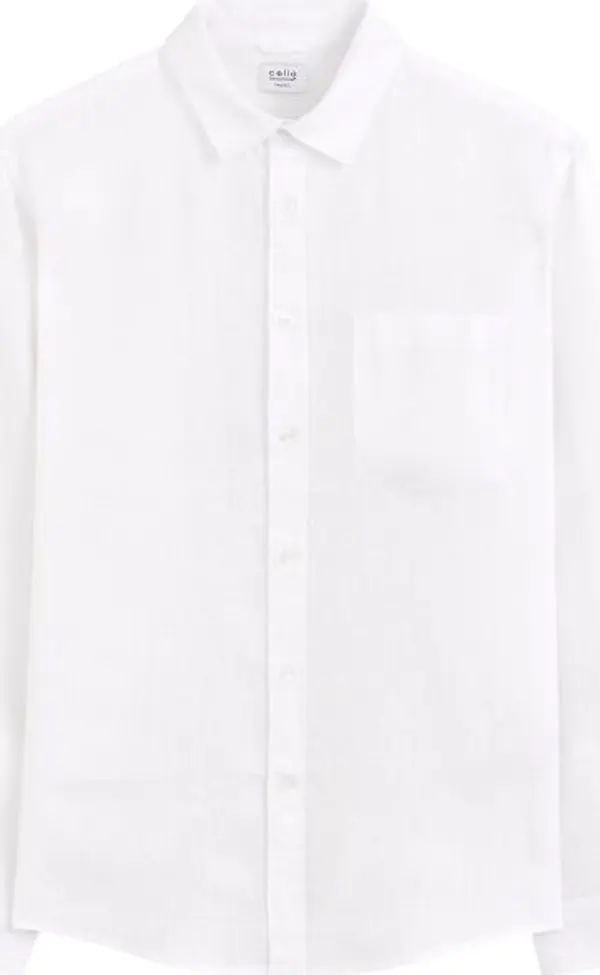 CELIO CELIO DAFLIX Мъжка ленена риза, бяло, размер