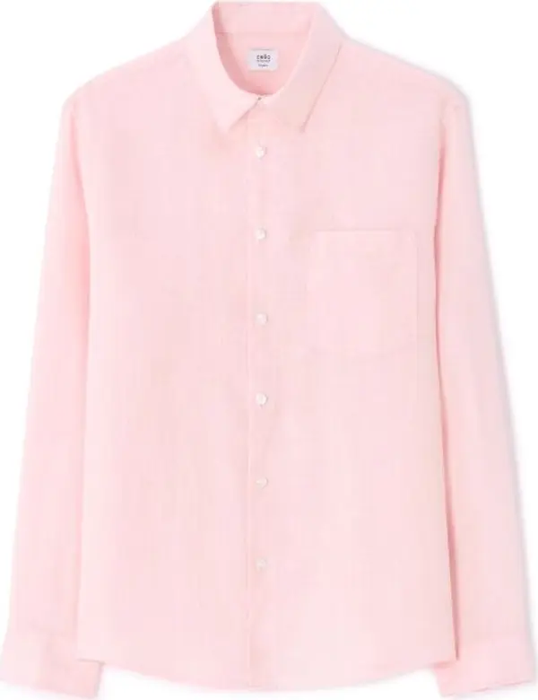 CELIO CELIO DAFLIX Мъжка ленена риза, розово, размер