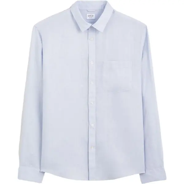 CELIO CELIO DAFLIX Мъжка ленена риза, светлосиньо, размер