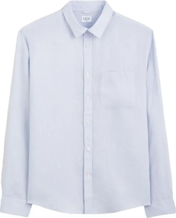 CELIO CELIO DAFLIX Мъжка ленена риза, светлосиньо, размер