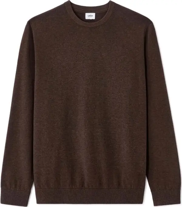 CELIO CELIO DECOTON Мъжки пуловер, кафяво, размер