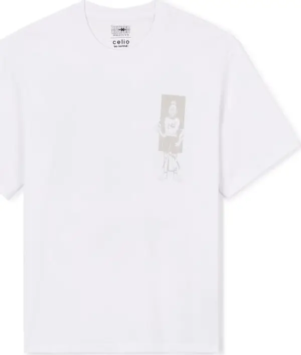 CELIO CELIO LLEHXH1 Мъжка памучна тениска, бяло, размер