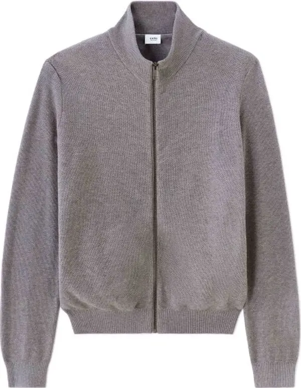 CELIO CELIO MELIMZIP Мъжки пуловер, сиво, размер