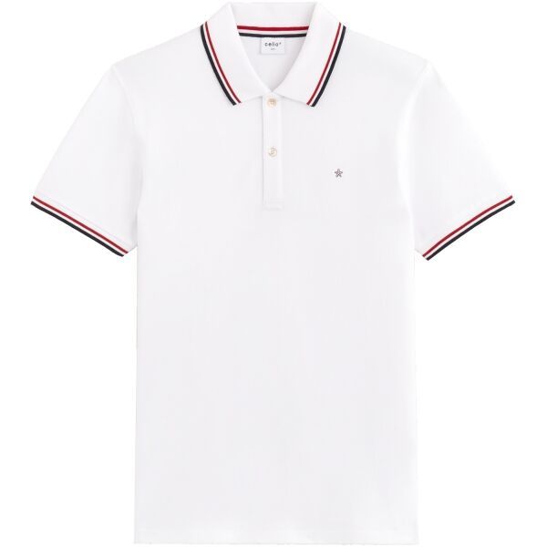 CELIO CELIO NECETWO Мъжка тениска с якичка, бяло, размер