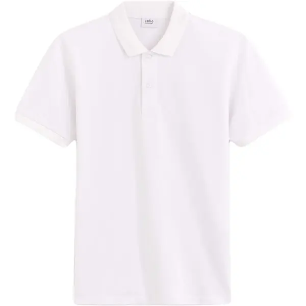 CELIO CELIO TEONE Мъжка тениска с яка, бяло, размер