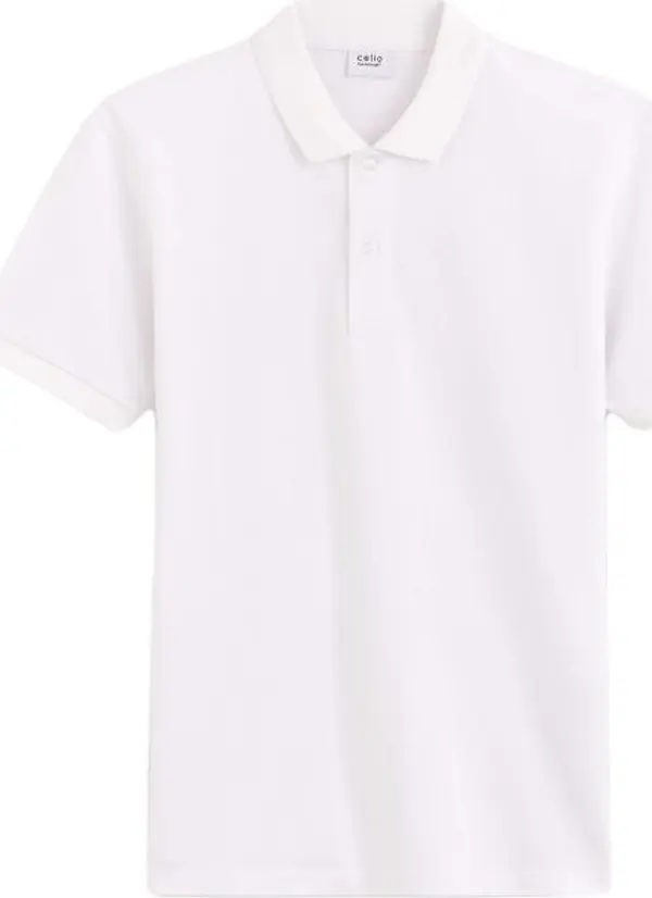 CELIO CELIO TEONE Мъжка тениска с яка, бяло, размер