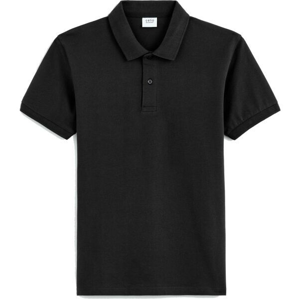 CELIO CELIO TEONE Мъжка тениска с якичка, черно, размер