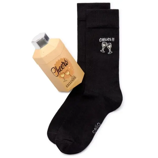 CELIO CELIO XMISOCHAMP Мъжки чорапи в подаръчна опаковка, черно, размер