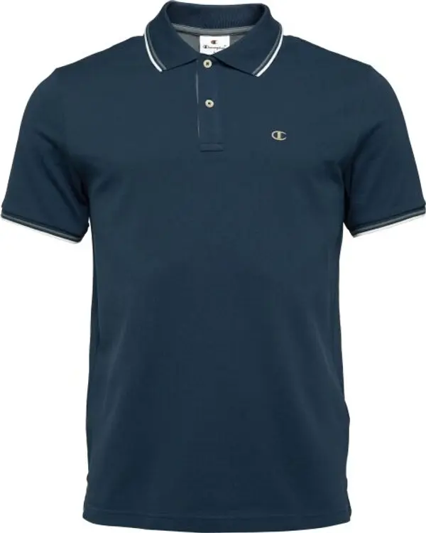 Champion Champion LEGACY Мъжка тениска с яка, тъмносин, размер