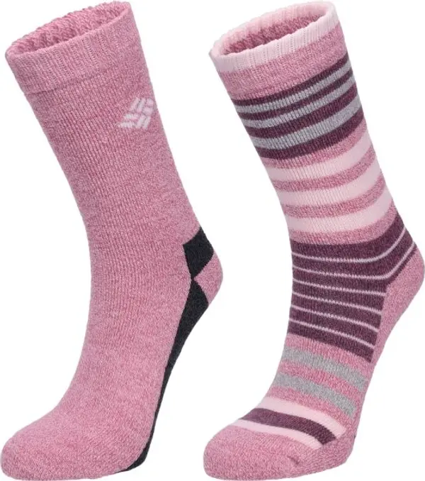 Columbia Columbia 2PP MOISTURE CONTROL STRIPE CREW Дамски чорапи, розово, размер