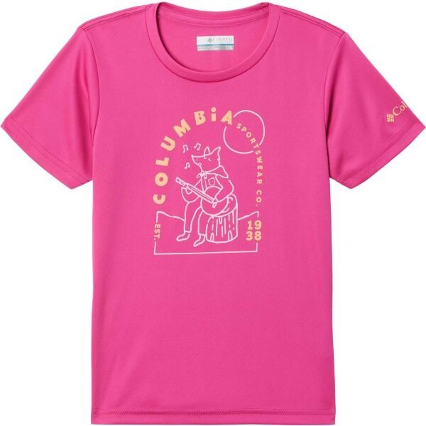 Columbia Columbia MIRROR CREEK SHORT SLEEVE GRAPHIC SHIRT Тениска за момичета, розово, размер XL