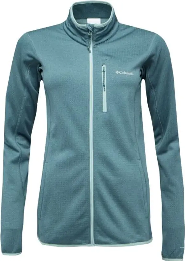 Columbia Columbia ESSENTIAL HIKE™ GRID FLEECE FULL ZIP Дамски поларен суитшърт, тъмнозелено, размер