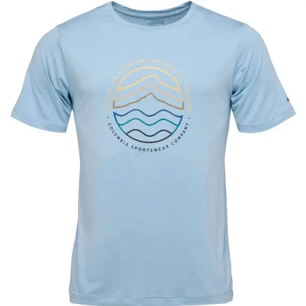 Columbia Columbia KWICK HIKE GRAPHIC SS TEE Мъжка тениска, светлосиньо, размер