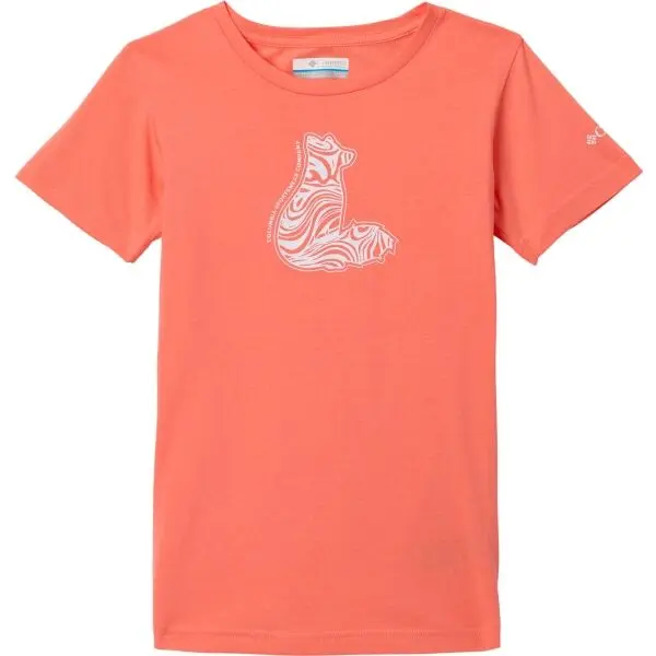 Columbia Columbia MISSION LAKE SHORT CRAPHIC SHIRT Момичешка тениска, цвят сьомга, размер