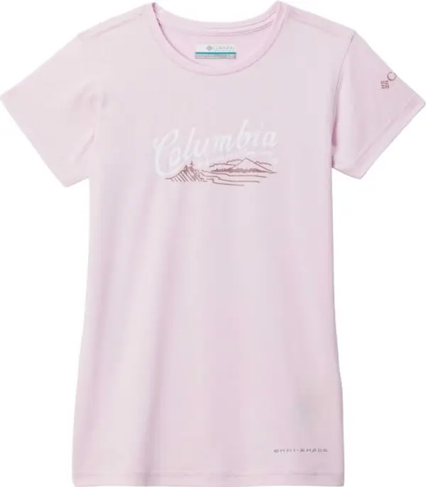 Columbia Columbia MISSION PEAK™ SHORT SLEEVE GRAPHIC SHIRT Тениска за момичета, розово, размер