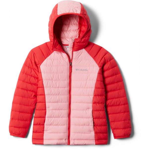 Columbia Columbia POWDER LITE GIRLS HOODED JACKET Детско яке, цвят сьомга, размер