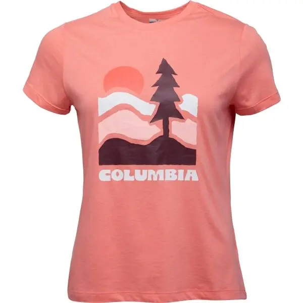 Columbia Columbia RUBY SPRINGS GRAPHIC FITTED SS Дамска тениска, цвят сьомга, размер