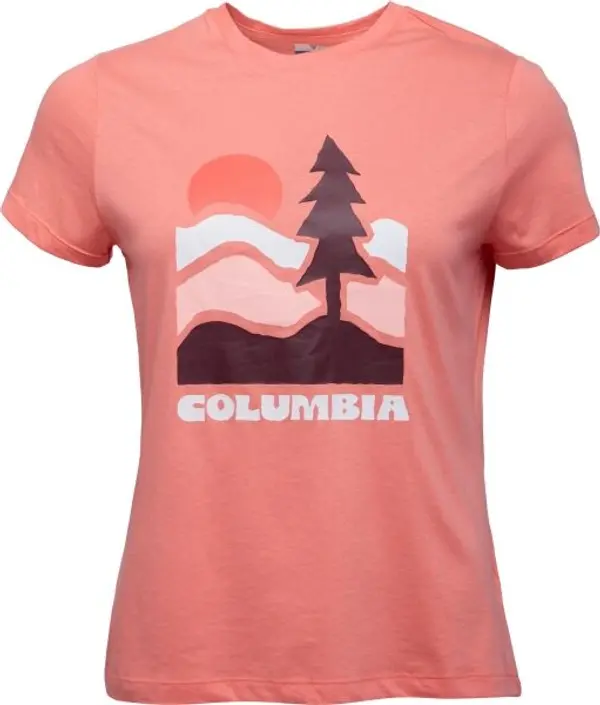 Columbia Columbia RUBY SPRINGS GRAPHIC FITTED SS Дамска тениска, цвят сьомга, размер