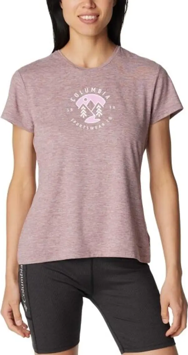 Columbia Columbia SLOAN RIDGE™ GRAPHIC SS TEE Дамска тениска, винен, размер