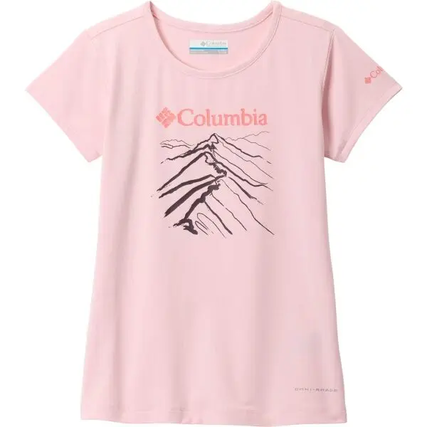 Columbia Columbia TECH TRAIL SHORT SLEEVE GRAPHIC SHIRT Тениска за момичета, розово, размер