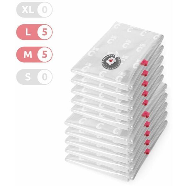 COMPACTOR COMPACTOR BAG ASPISPACE 10PCS MIX Вакуумни пликове, прозрачно, размер