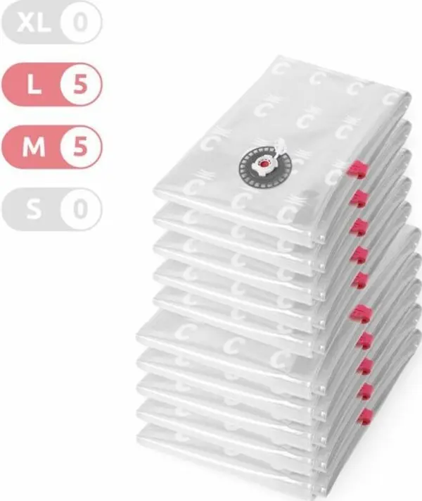 COMPACTOR COMPACTOR BAG ASPISPACE 10PCS MIX Вакуумни пликове, прозрачно, размер