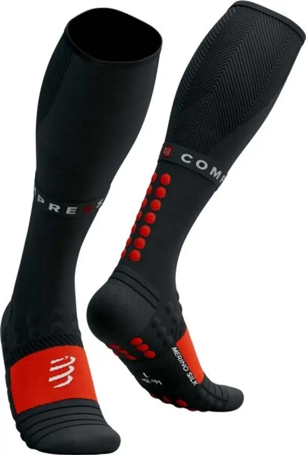 Compressport Compressport FULL SOCKS WINTER RUN Топли компресиращи три четвърти чорапи за бягане, черно, размер