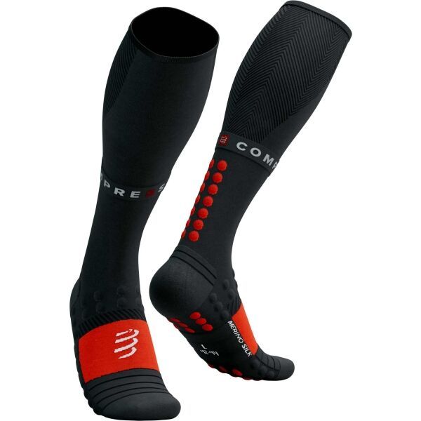 Compressport Compressport FULL SOCKS WINTER RUN Топли компресиращи три четвърти чорапи за бягане, черно, размер