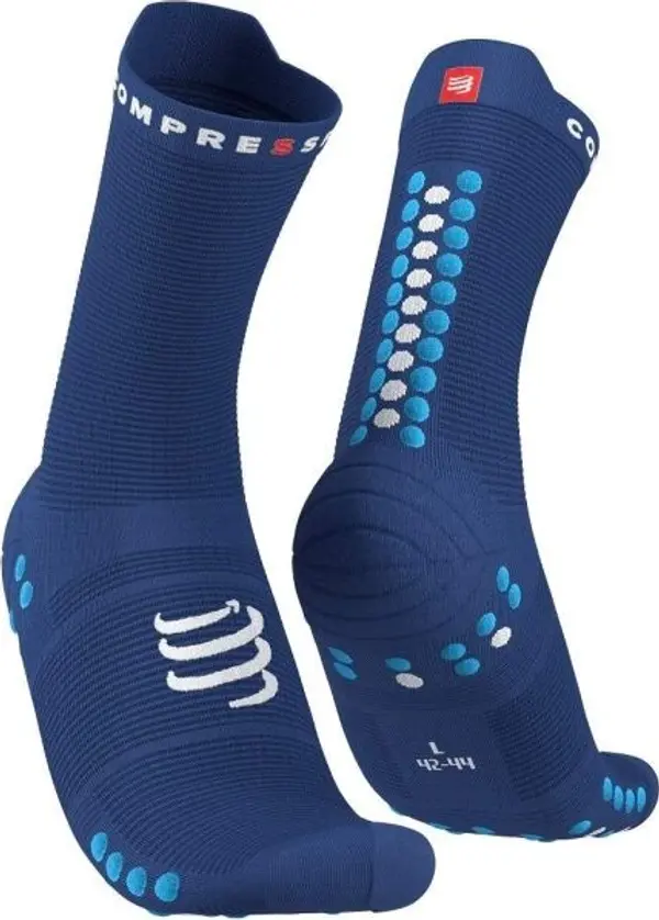 Compressport Compressport PRO RACING SOCK v4.0 RUN HIGH Чорапи за бягане, синьо, размер