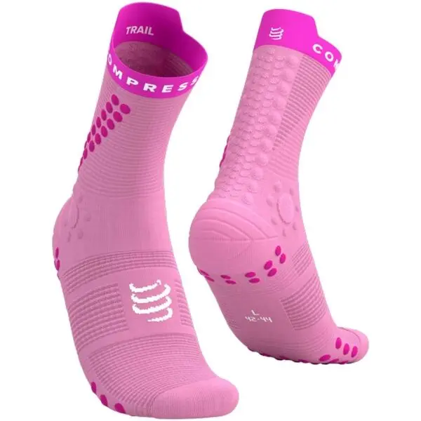 Compressport Compressport PRO RACING SOCKS v4.0 TRAIL Чорапи за бягане, розово, размер