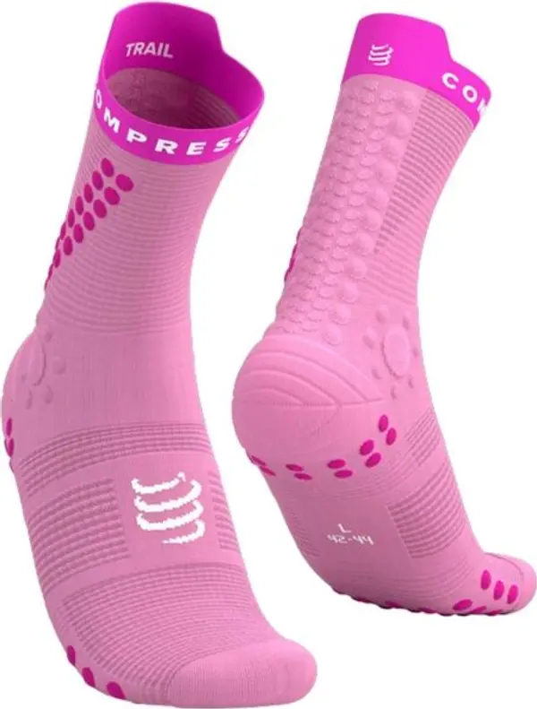 Compressport Compressport PRO RACING SOCKS v4.0 TRAIL Чорапи за бягане, розово, размер