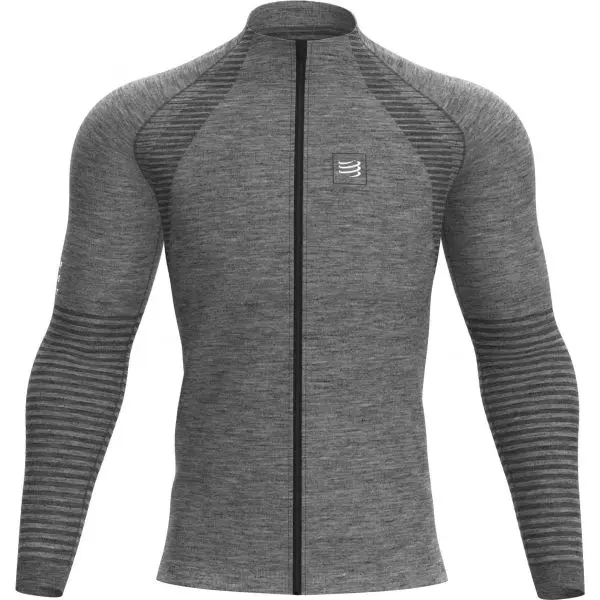 Compressport Compressport SEAMLESS ZIP SWEATSHIRT Мъжко спортно горнище, сиво, размер