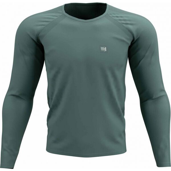 Compressport Compressport TRAINING TSHIRT LS Мъжка блуза за бягане, зелено, размер