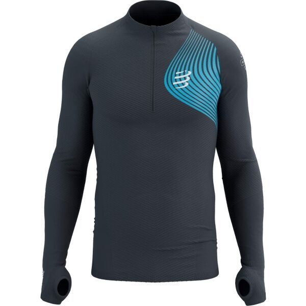 Compressport Compressport WINTER TRAIL POSTURAL LS TOP M Мъжка  фланелка за бягане с дълъг ръкав, тъмносиво, размер