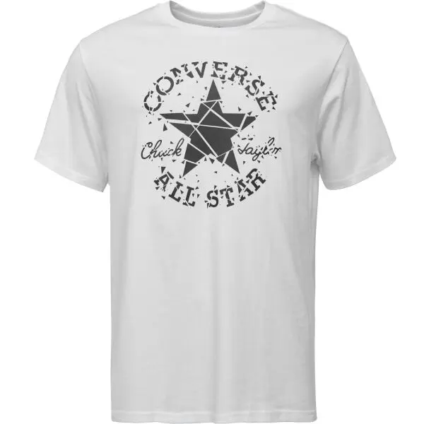 Converse Converse BROKEN GLASS CONVERSE Мъжка тениска, бяло, размер