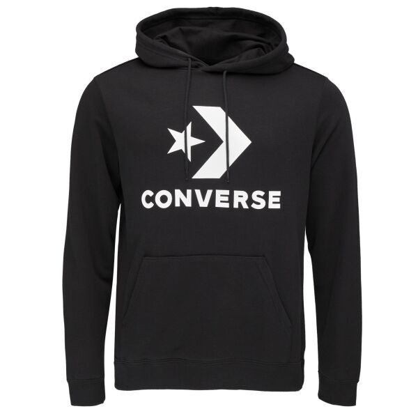Converse Converse FLEECE SCRIPTED LOGO PULLOVER HOODIE Мъжки суитшърт, черно, размер