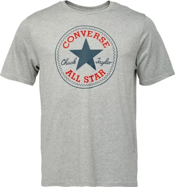 Converse Converse STANDARD FIT CENTER FRONT CHUCK PATCH CORE TEE Унисекс тениска, сиво, размер