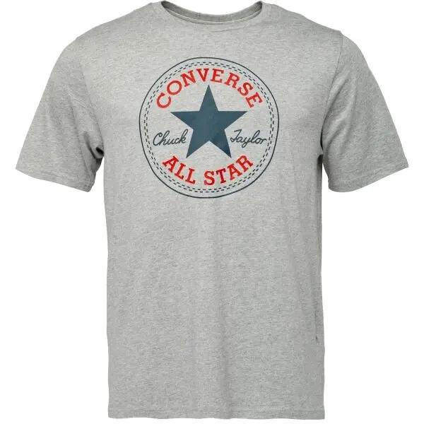 Converse Converse STANDARD FIT CENTER FRONT CHUCK PATCH CORE TEE Унисекс тениска, сиво, размер