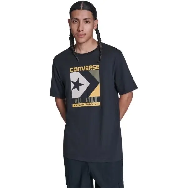 Converse Converse TIMELESS BOXED CHEVRON Мъжка тениска, черно, размер