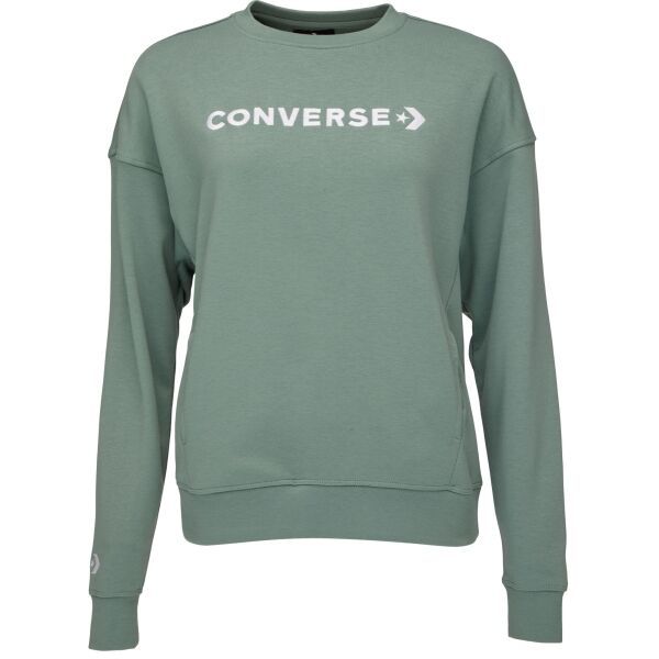 Converse Converse WORDMARK FLEECE HOODIE EMB Дамски суитшърт, зелено, размер