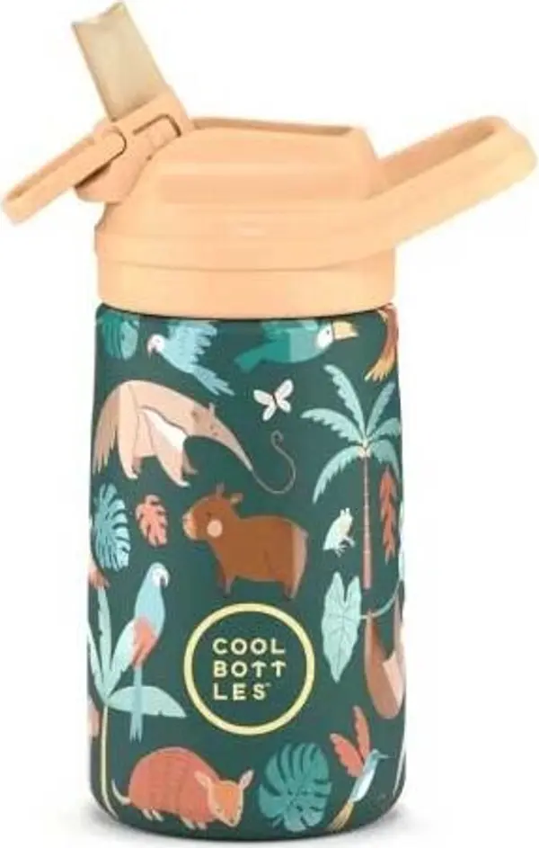 COOL BOTTLES COOL BOTTLES KIDDIE RAINFOREST REFUGE 3D 350 ML Детска термо бутилка, тъмнозелено, размер 350 ML