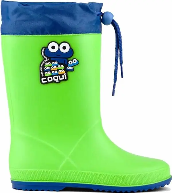 Coqui Coqui RAINY COLLAR Детски гумени ботуши, светло-зелено, размер