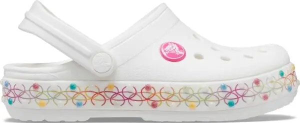 Crocs Crocs CROCBAND STRETCH NECKLACE Детски чехли с подплата, бяло, размер 32/33