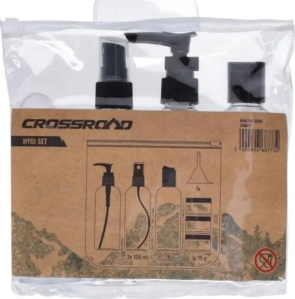 Crossroad Crossroad HYGI SET Козметична чантичка за пътуване с бутилки, прозрачно, размер