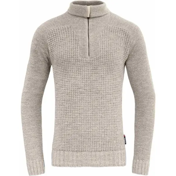 Devold Devold BISPEN WOOL ZIP NECK Мъжки вълнен пуловер, сиво, размер