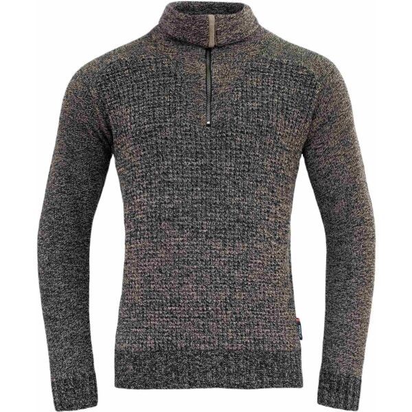 Devold Devold BISPEN WOOL ZIP NECK Мъжки вълнен пуловер, тъмносиво, размер