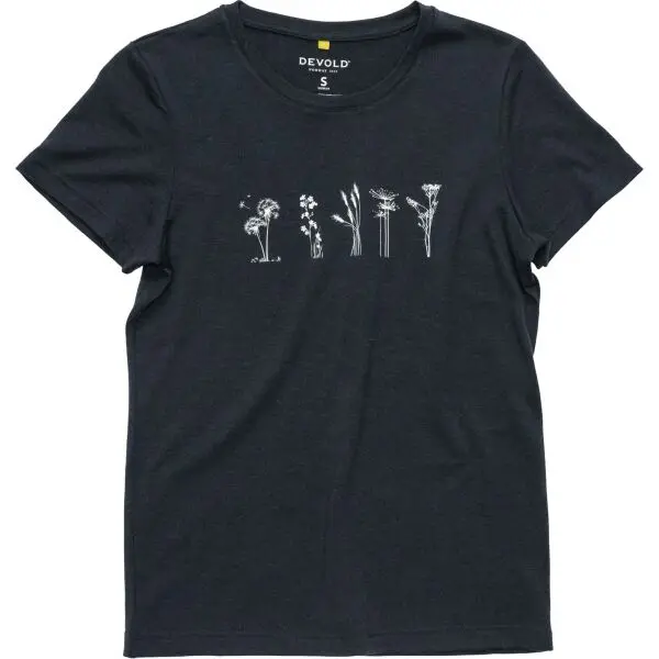 Devold Devold CLASSIC FLOWERS TEE WMN Дамска функционална тениска, черно, размер